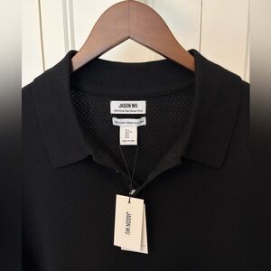 Jason Wu Classic Black Polo Shirt. 100% Merino Wool